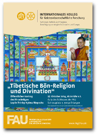 Vortrag des ehrw. Lopön Trinley Nyima Rinpoche zu "Tibetische Bön-Religion und Divination" am 27. Oktober 2014 im IKGF.